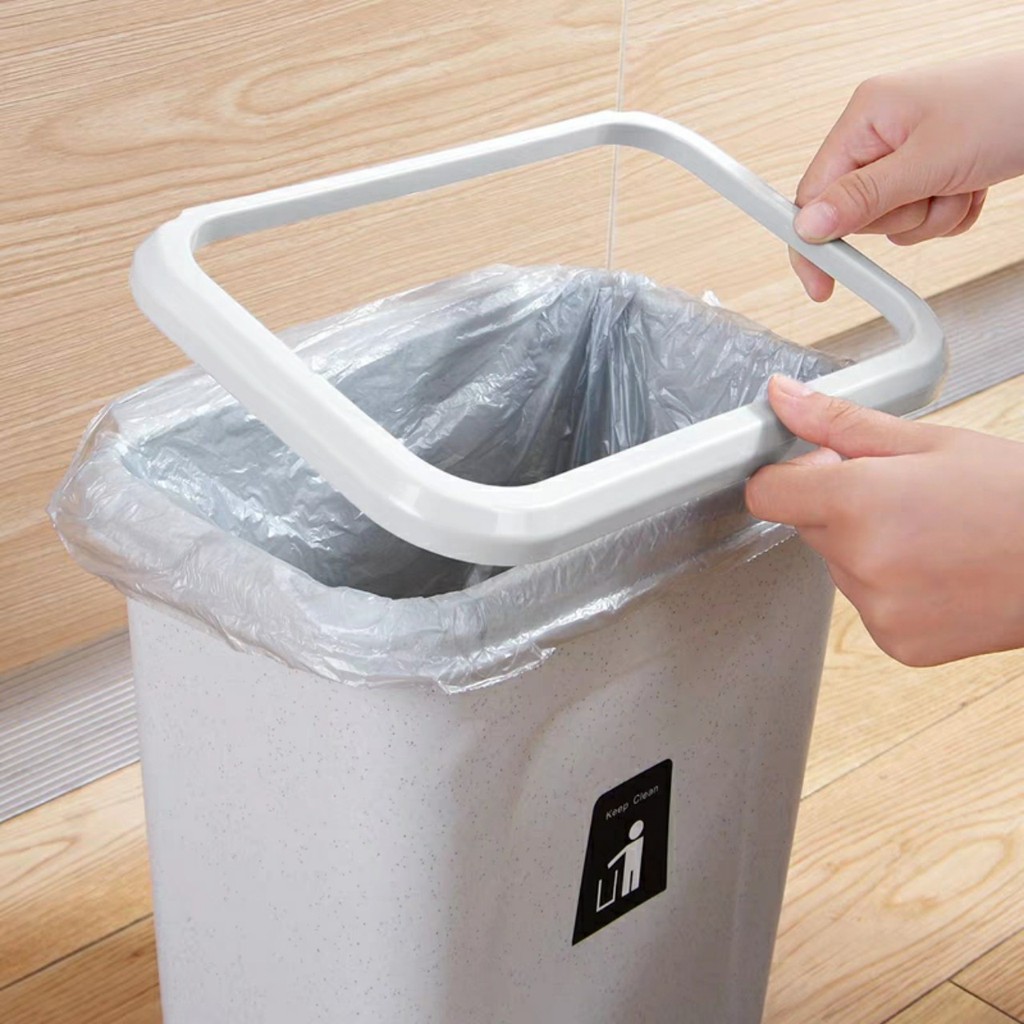 Thùng rác có nắp đậy size to 28cm gắn tủ hoặc để bàn