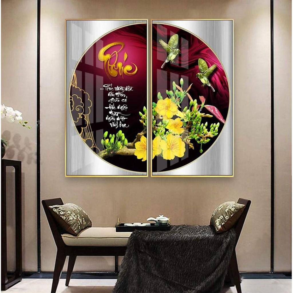 Tranh Tráng Gương - Tranh Tết Treo Tường Cành Mai Chữ Phúc