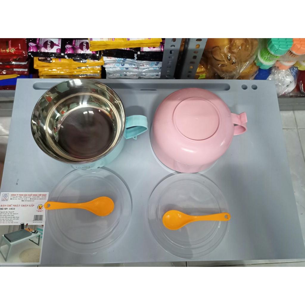 Bát ăn cháo tô mì 2 lớp cách nhiệt kèm muỗng hàng đẹp
