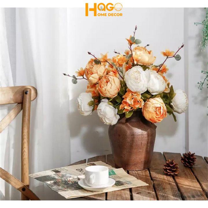 Hoa giả - hoa mẫu đơn phong cách Châu Âu, hoa giả để bàn Peony, hoa giả trang trí nhà cửa, studio chụp ảnh, phim trường chụp ảnh