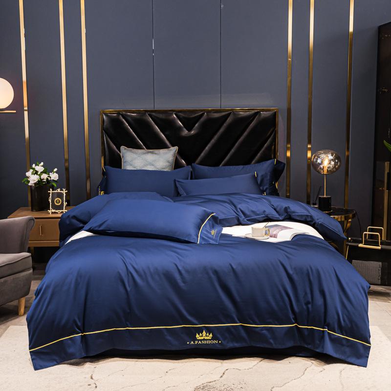 Phong Cách Mới Nhất Phong Cách Nhật Bản Màu Trơn Bộ Bốn Món Bộ Ga Giường Cotton Nguyên Chất Vỏ Chăn Trang Bị Tấm Ký Túc Xá Sinh Viên Bộ Ba Món