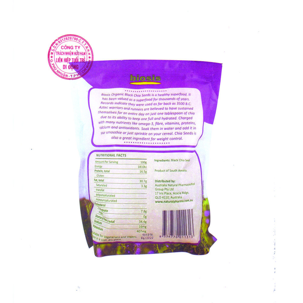 Hạt Chia Đen Biosis Úc 1Kg