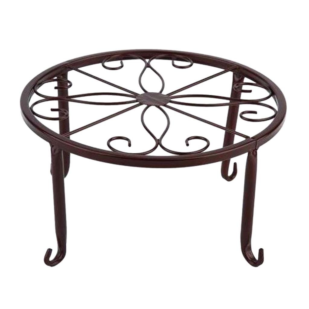 2xMetal Plant Stand Flower Pot Holder Iron Type Pot Vase Holder Shelf Bronze