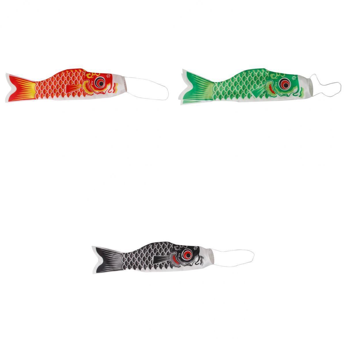 3Pcs 150cm Japanese Windsock Carp Flag Koi Sailfish Wind Streamer Red