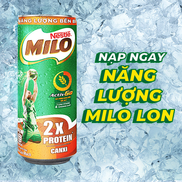 Sữa Lúa Mạch Nestlé MILO Lon Thùng 24 Lon x 240 ml (4x6x240ml)