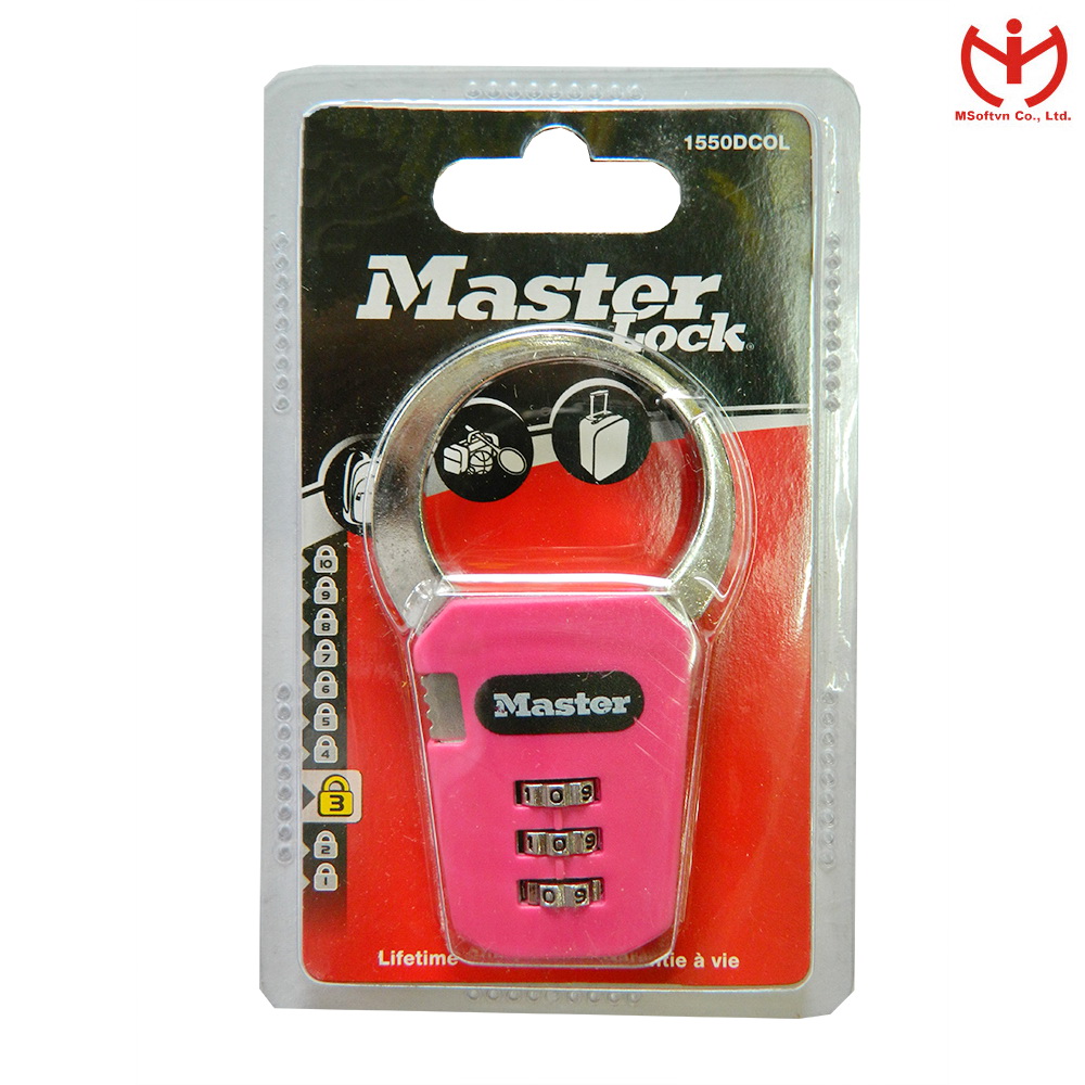 Khóa số Master Lock 1550 DCOL nhiều màu - khóa vali hành lý