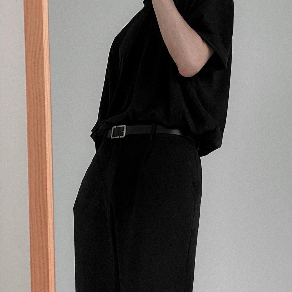 Thắt Lưng Unisex Cao Cấp Bản Nhỏ BBelt Mặt Chữ B Màu Đen Đẹp Camcamvintage - Dây Lưng Da PU Mặt Kim Loại Hàn Quốc