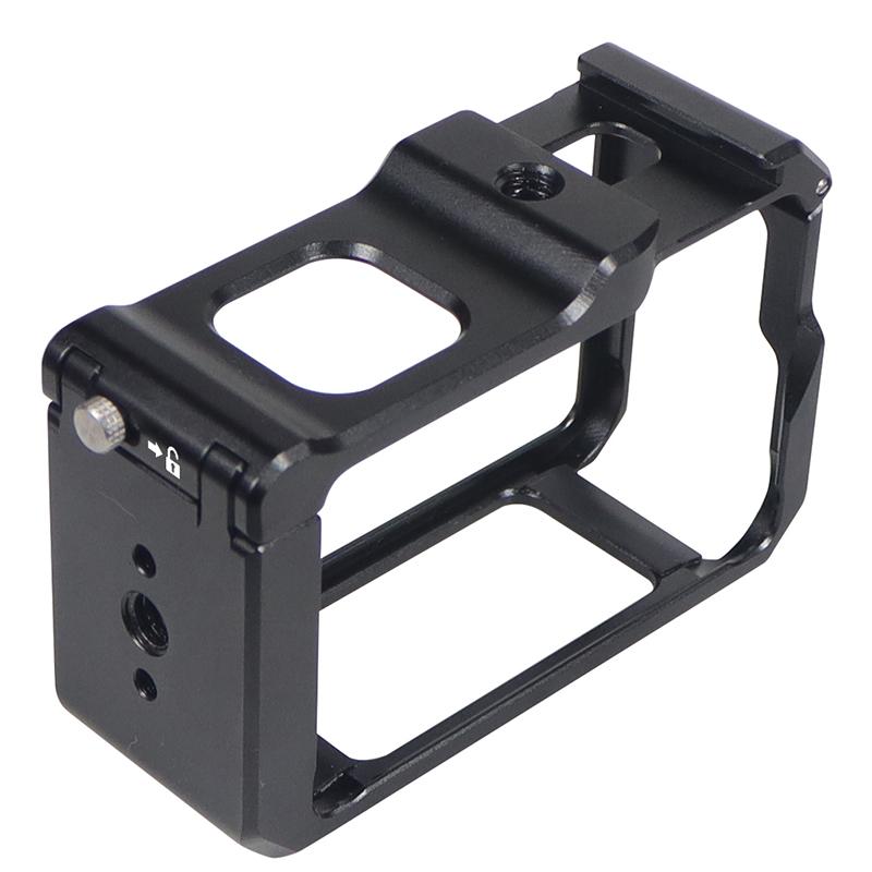 Lồng camera hợp kim nhôm cho DJI OSMO Hành động 3 Trường hợp mở rộng khung bảo vệ với giày lạnh 1/4 "ARRI Lỗ cho chân máy nhẹ