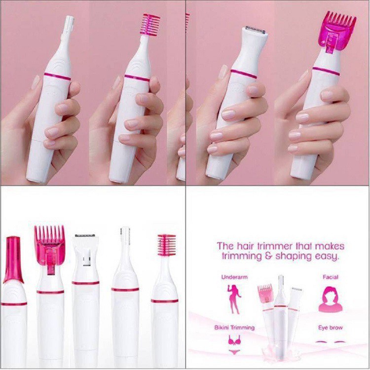 Máy tẩy lông toàn thân đa năng 5 in 1 siêu tiện dụng, wax lông, máy cạo lông tay,chân, lông nách, lông mày, bikini