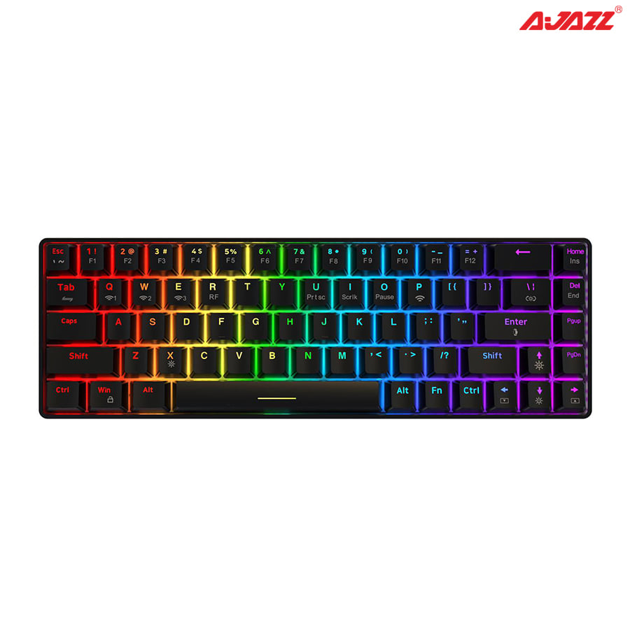 Bàn phím cơ AJAZZ K685T Black RGB type C/Bluetooth/wireless Hotswap - Hàng chính hãng