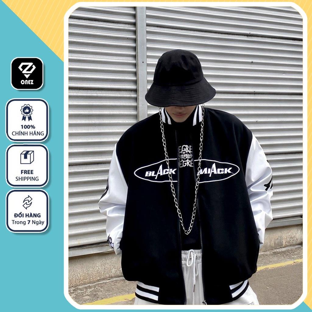 Áo khoác dù Bomber Phối Màu BLACK Áo khoác unisex Cổ Bo Dệt Unisex Nam Nữ Ulzzang Hình Thật Cuối