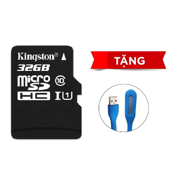 Thẻ Nhớ Micro Kingston SDHC10_SDC10-32GB Class 10 - Hàng chính hãng + Tặng đèn led