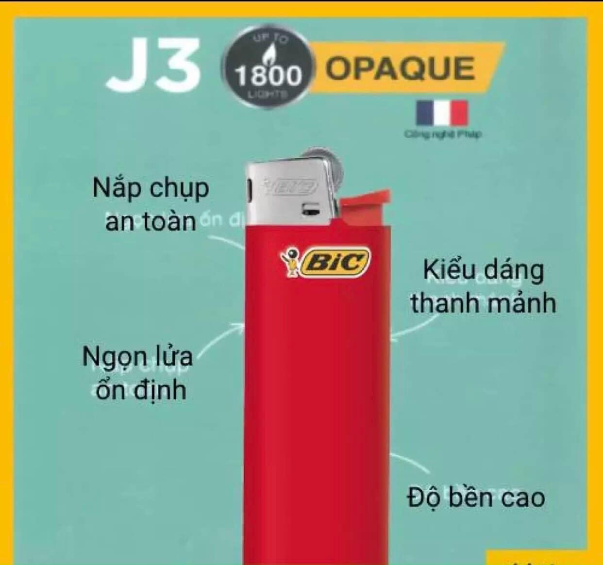 Bật lửa quẹt Bic J3 ( Hộp 50 chiếc )