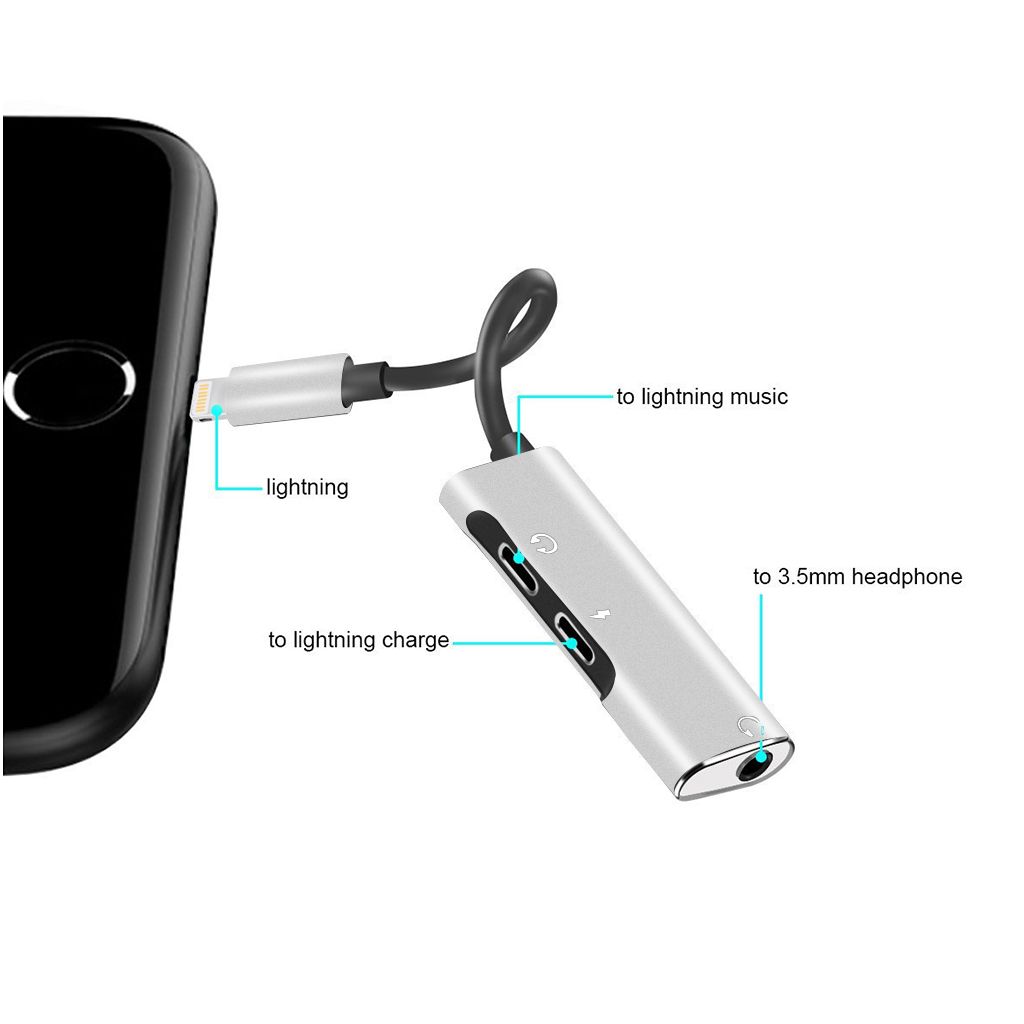 SOAIY Cáp Light ning 3 In 1 Adapter + 3.5mm Audio Headphone Dành Cho iPhone - Hàng Nhập Khẩu