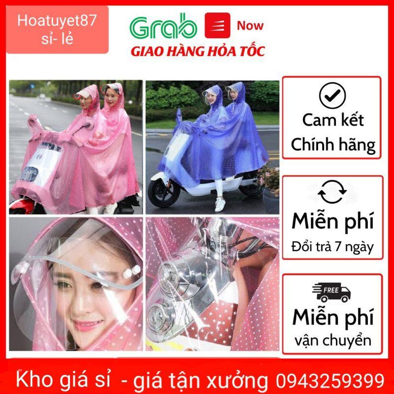 Áo mưa chấm bi siêu dai loại xịn 2 đầu