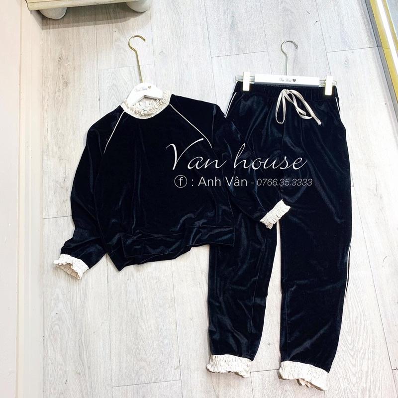 Set Bộ Nhung Bèo Chun, Bộ Nhung Dài Tay Có Ảnh Thật Kèm Video