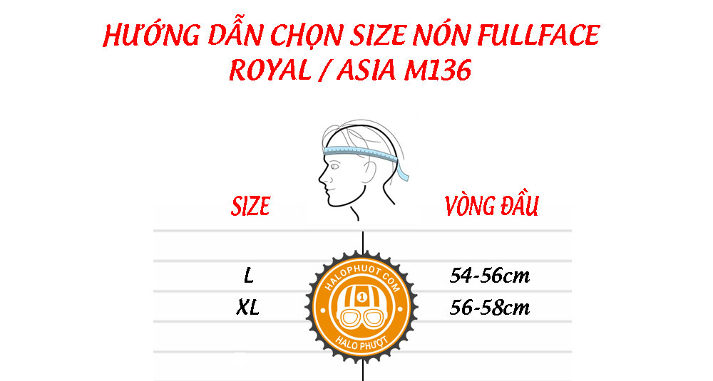 Mũ bảo hiểm Fullface Royal M136 – Đen Nhám – 1 Kính