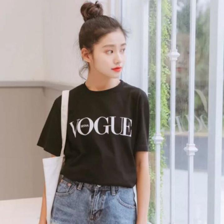 Áo Thun Nữ In Chữ VOGUE Hàn Quốc Đơn Gỉan
