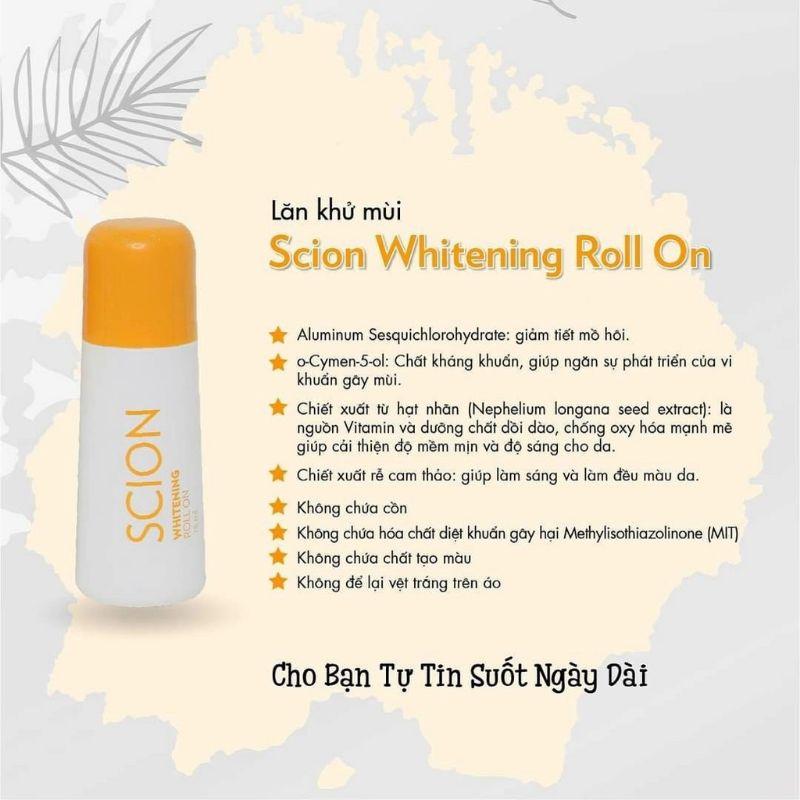 Lăn khử mùi Scion 75ml khử mùi cơ thể, mùi hôi chân, dưỡng trắng, giảm thâm và lưu giữ mùi hương lâu