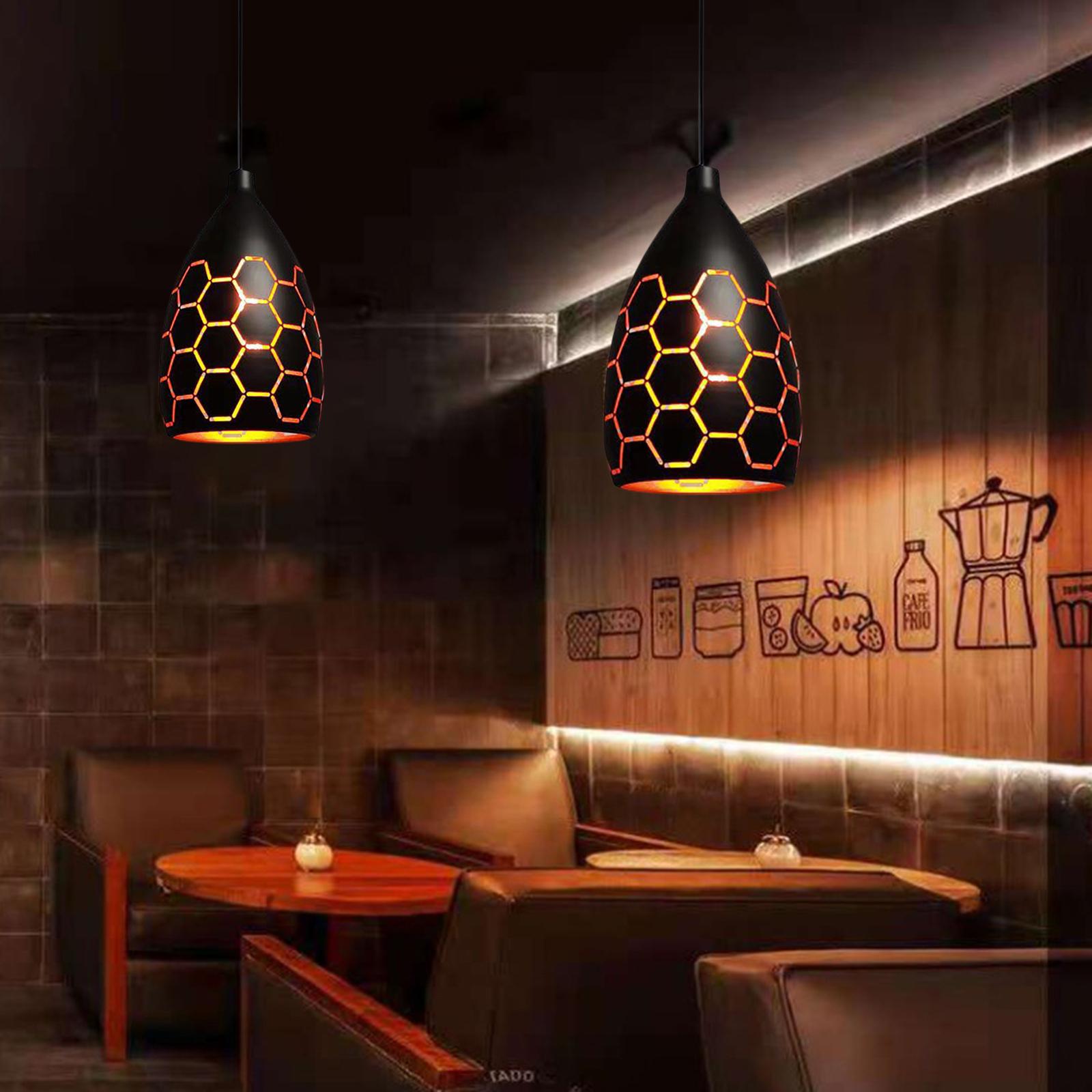 Retro Iron Chandelier LED Lamp Pendant Light Cafe Bedroom Dining Room Decor