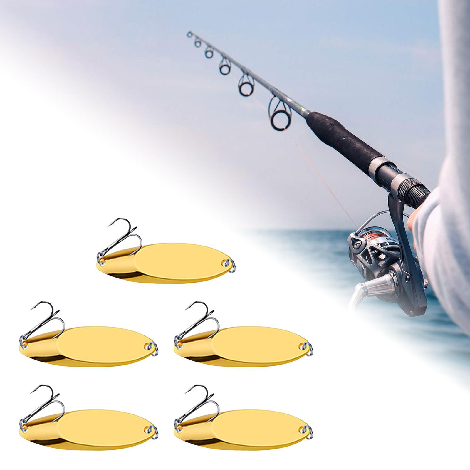 5 Pieces Fishing Spoons Lures Spinnerbaits Hooks Bass Baits and Lures