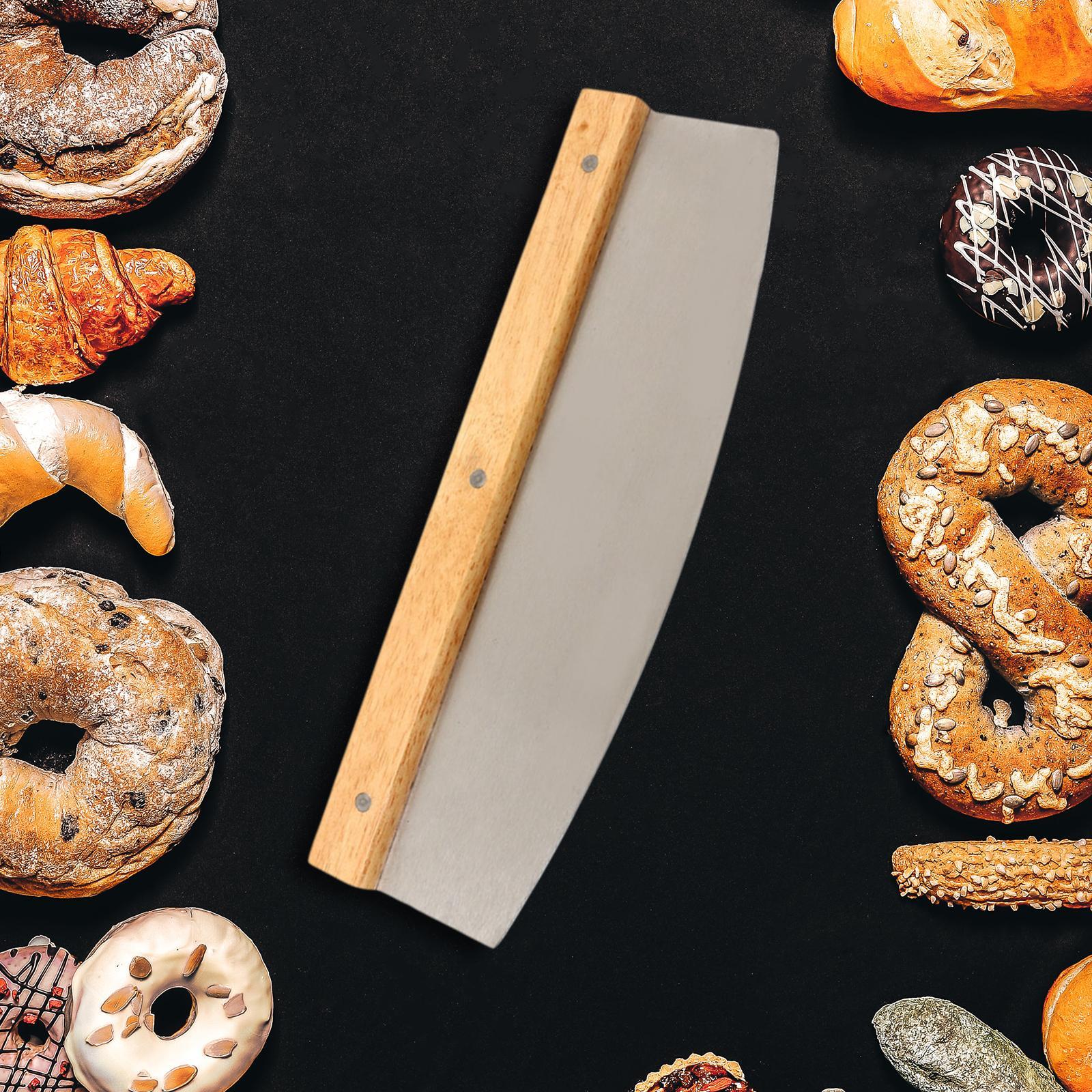 Pizza Cutter with Wooden Handles Cheese Pastry Slicer Pizza  Cutter