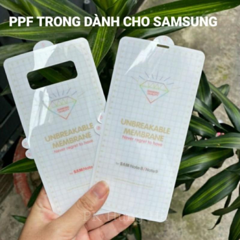 MIẾNG DÁN DẺO PPF TRONG,PPF CHỐNG VÂN TAY CHO SAMSUNG S8 S9 S8+ S9+ S10 S10+ S11 S10E S11PLUS