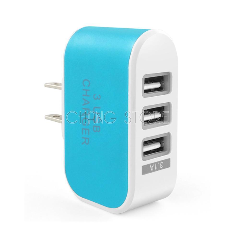 Cốc sạc 3 cổng USB tiện dụng - củ sạc điện thoại nhiều màu