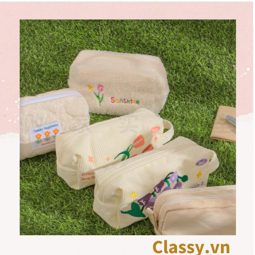 Túi vải Classy đựng bút, hộp bút kích thước 20x7x8CM nhiều họa tiết T1570