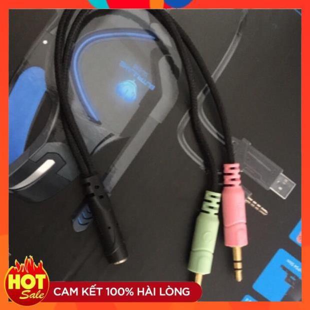 Dây gộp míc và loa-Cáp gộp tai nghe và Microphone cho laptop máy tính pc