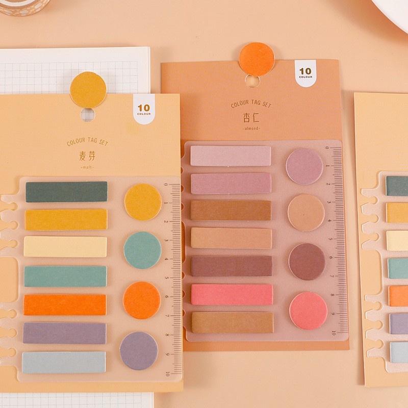 Set 110 tờ giấy ghi chú hình chiếc lá nhiều màu sắc