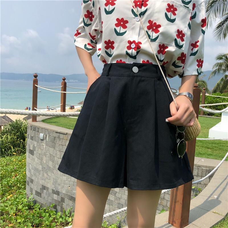 Quần Shorts cạp cap xếp ly - Hàng có sẵn