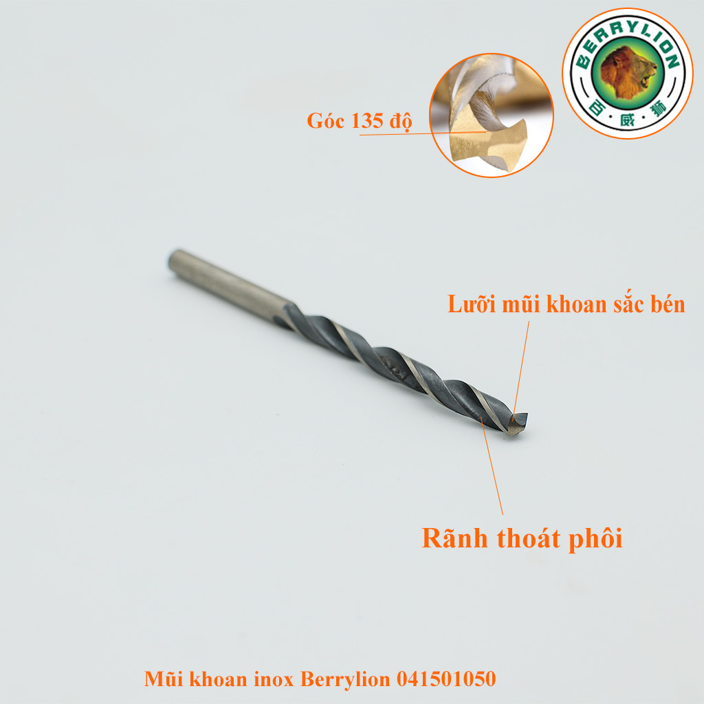 Bộ 5 Mũi khoan inox 5mm BerryLion 041501050