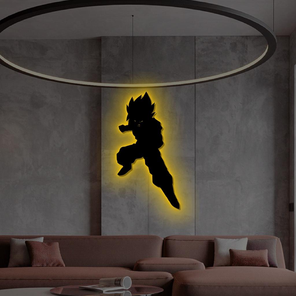 Đèn neon hắt tường hình SONGOKU - Phù hợp trang trí tường, để bàn, phụ kiện decor nhà