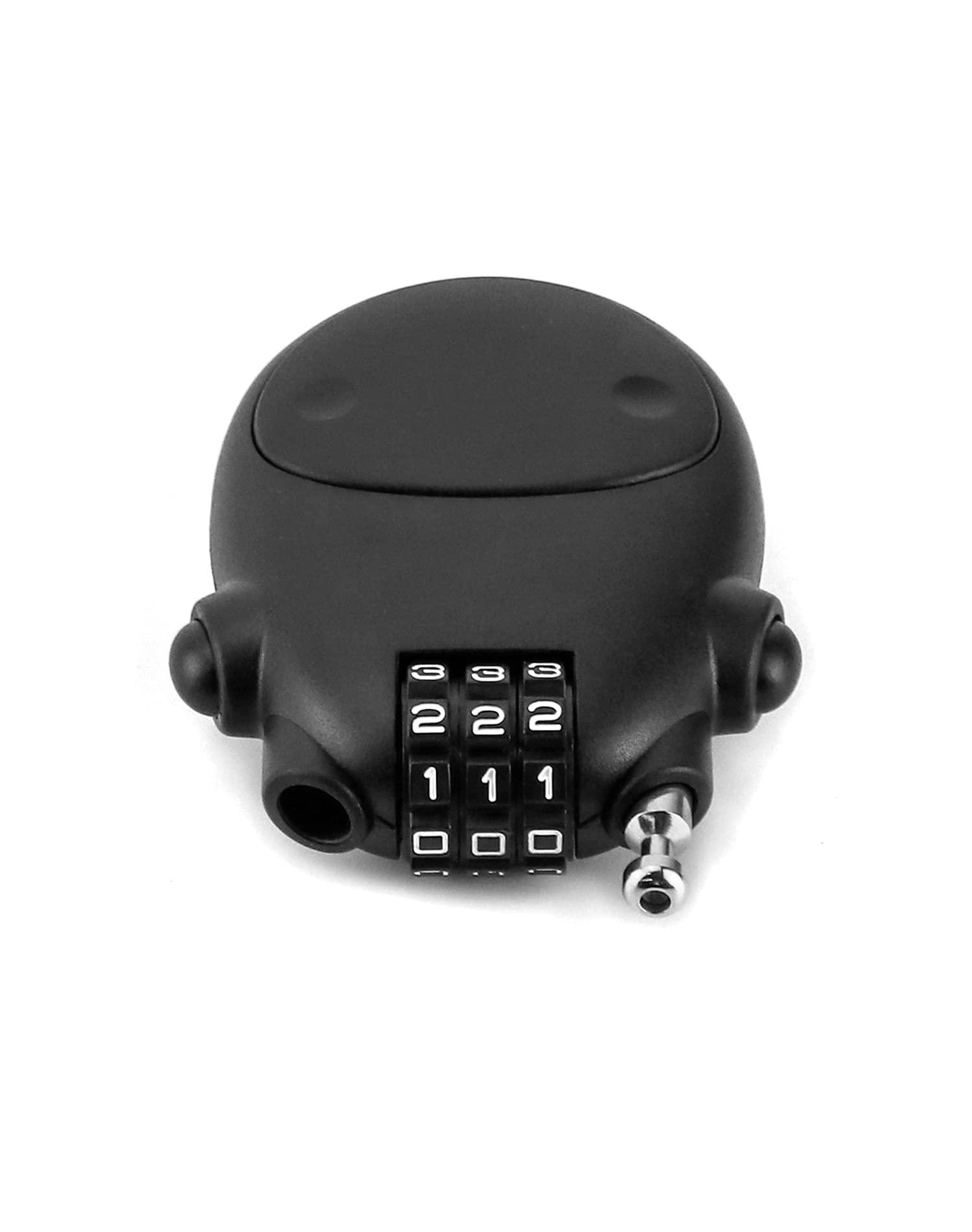 3 Hình với khóa kết hợp, cáp xe đạp, với cáp có thể thu vào 77cm cho xe đạp, xe tay ga, xe máy và xe đẩy