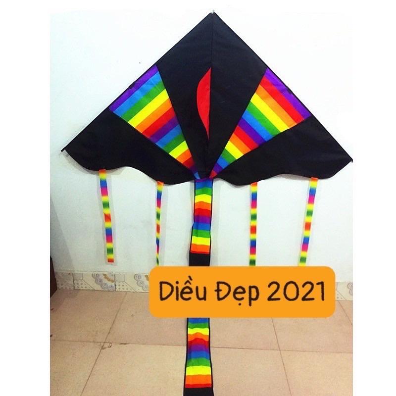 Diều CẦU VỒNG ĐEN - TẶNG TAY CẦM thả diều dài 150 mét + TÚI VẢI ĐỰNG