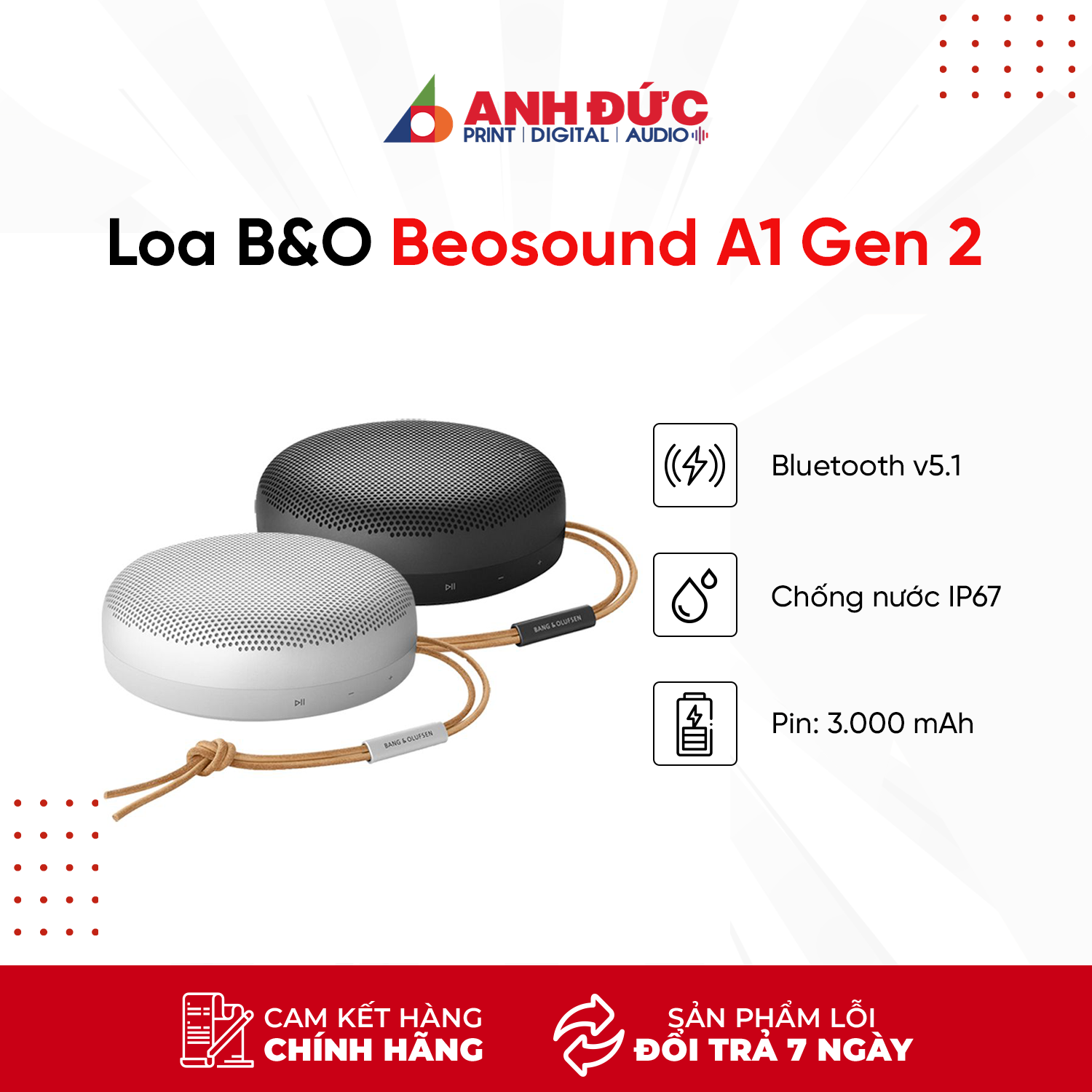 Loa di động B&O Beosound A1 Gen 2 mới - Hàng chính hãng