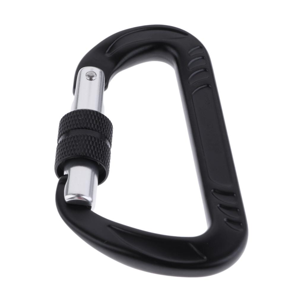 Zinc Alloy Climbing Carabiner, D-Shaped Locking Climbing Hook Screwgate Clip Quickdraw Outdoor Sport Tools