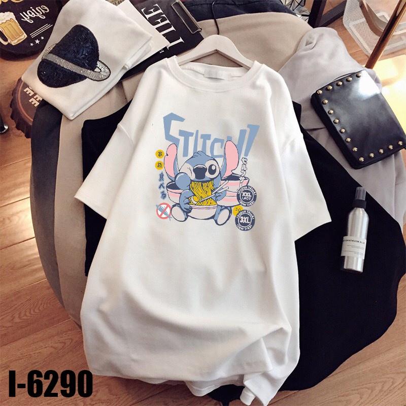 Áo Thun Nữ Họa Tiết Stich Xanh Đáng Yêu