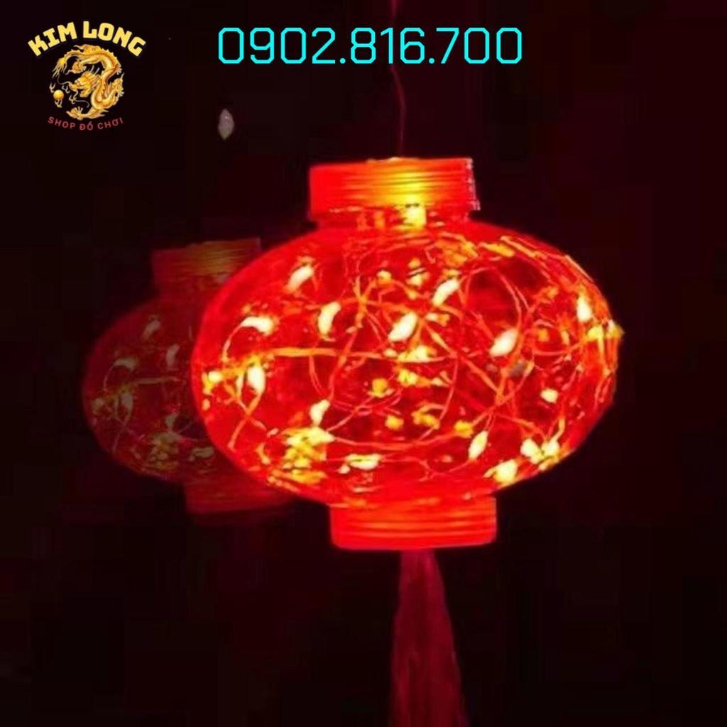Bộ dây Đèn rèm LED hình ĐÈN LỒNG ngang 3 mét có 10 bóng đèn lồng lung linh siêu đẹp phụ kiện trang trí tết năm mới