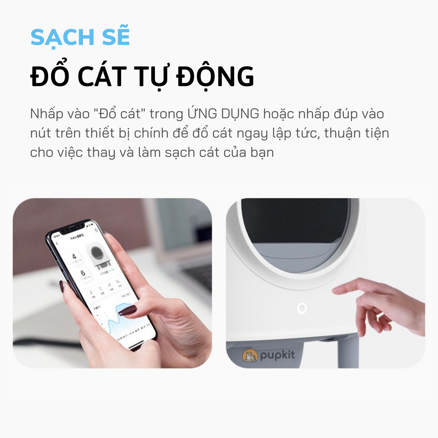 MÁY DỌN PHÂN MÈO TỰ ĐỘNG PETREE WIFI CHÍNH HÃNG