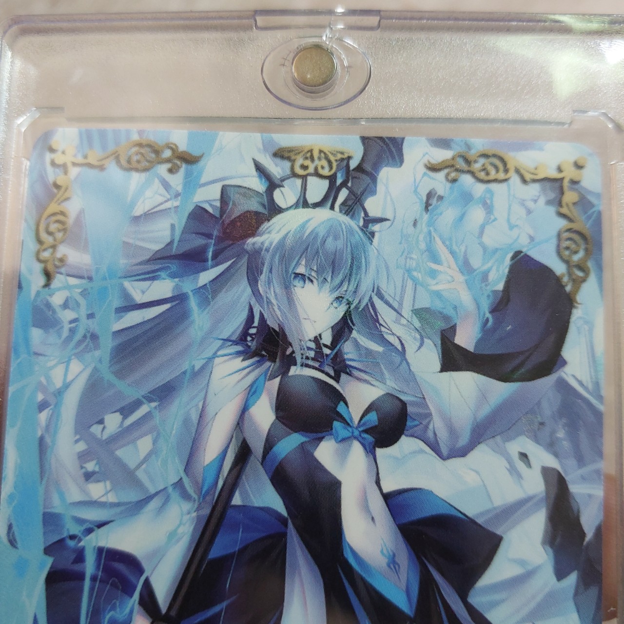 Thẻ nữ Anime Morgan le fay fate grand Rare mặc áo xanh đen Kayou 2119 3-4