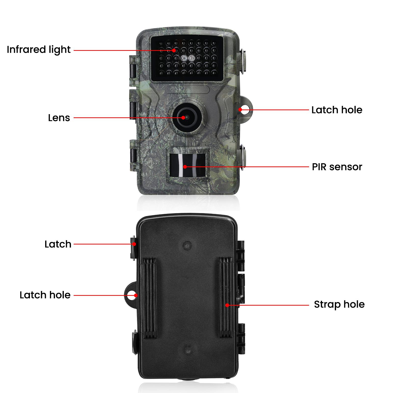 16MP 1080P Outdoor Camera Field Detection Infrared Camera 2.0 Inch TFT Color Display Day Night Use Hunts Night-Visions Camera IP66 Waterproof 12 languages Optional