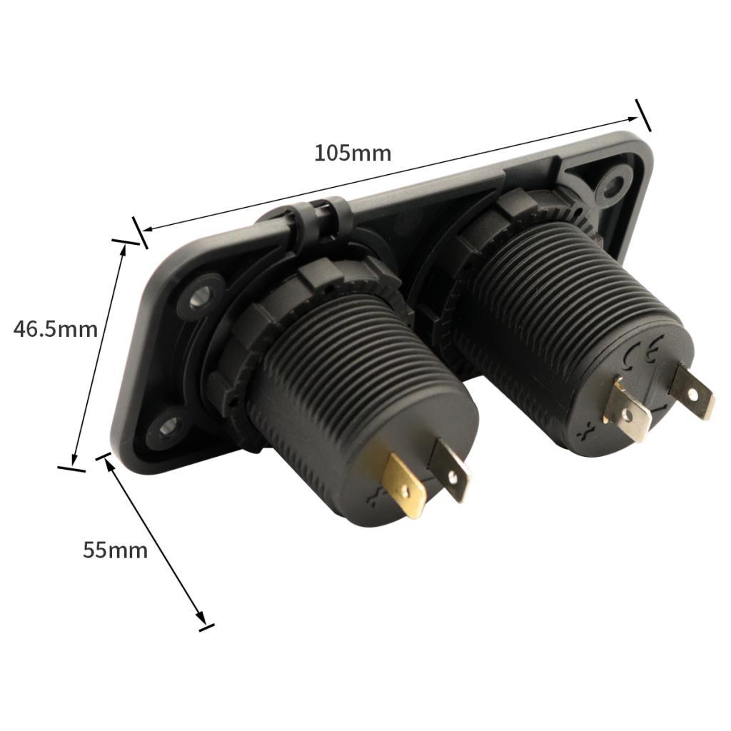 Car Marine Charger 12V/24V Waterproof Dual USB Fast Charger Socket Power Outlet