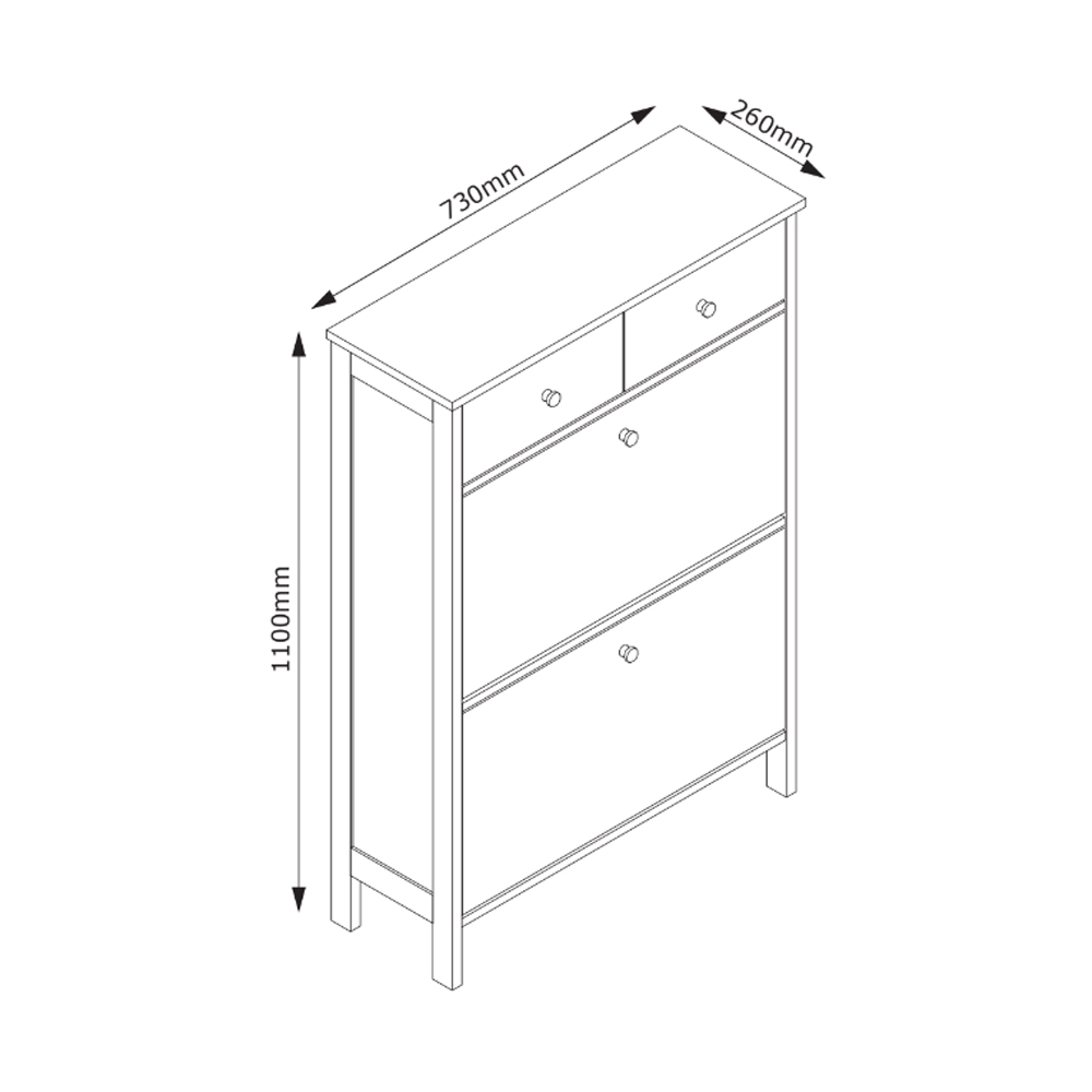 Tủ giày | JYSK Terpet | gỗ công nghiệp | trắng | R73xS26xC110cm