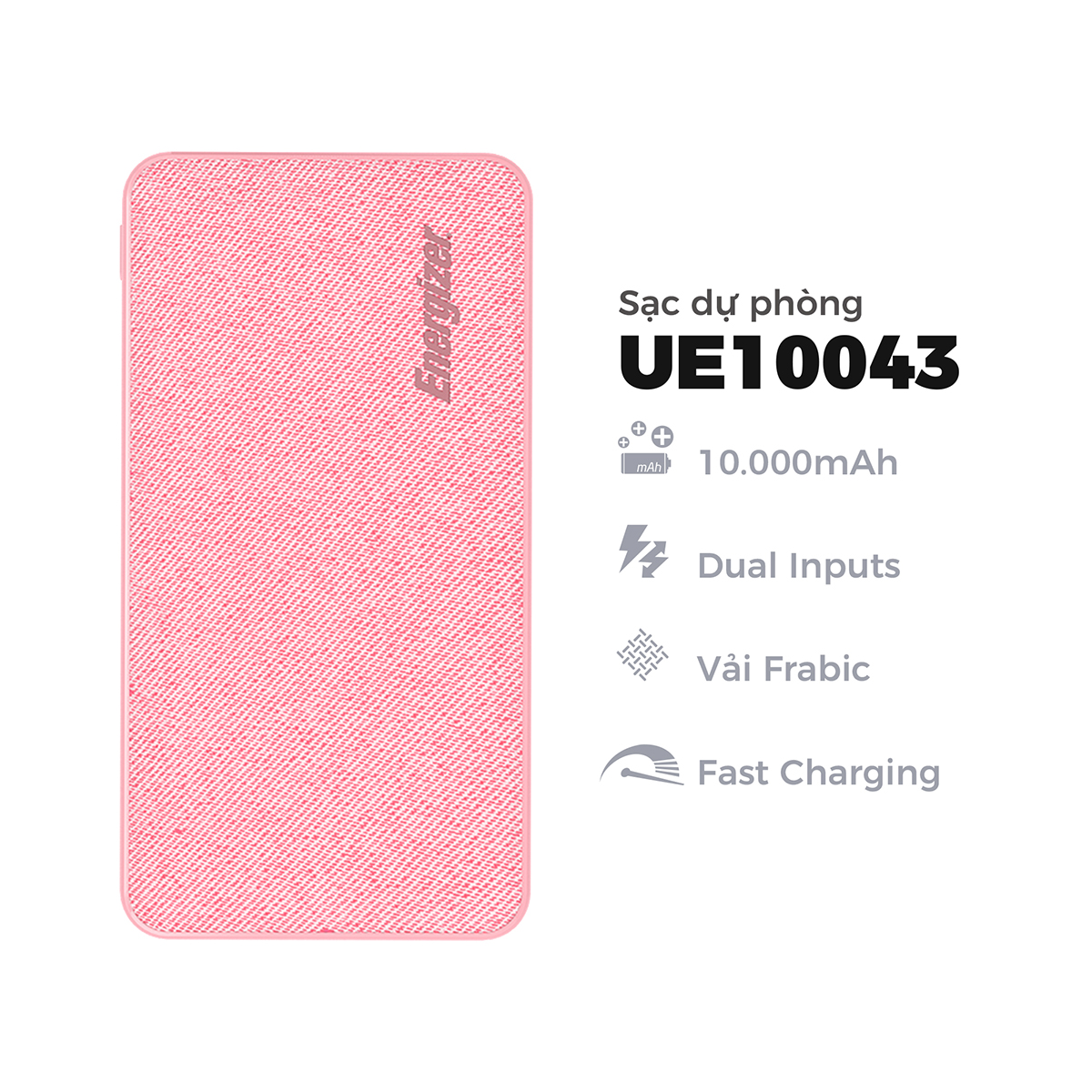 Combo Pin Energizer 10,000mAh UE10043 + Sạc nhanh Mophie 10W kèm Cáp A to Lightning 1M - HÀNG CHÍNH HÃNG