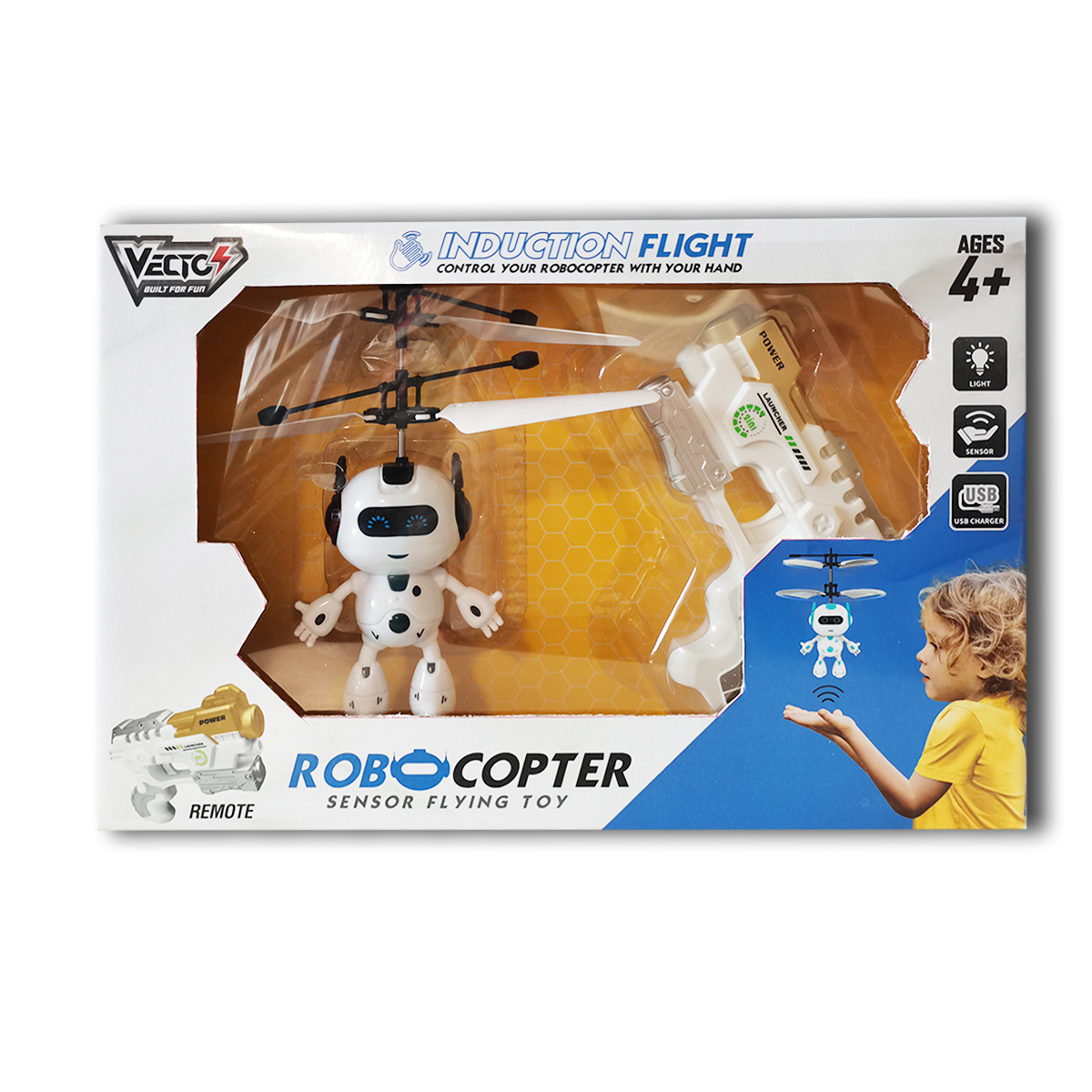 Đồ Chơi Robot Trực Thăng Cảm Biến (Đen) VECTO VT2300E/BK