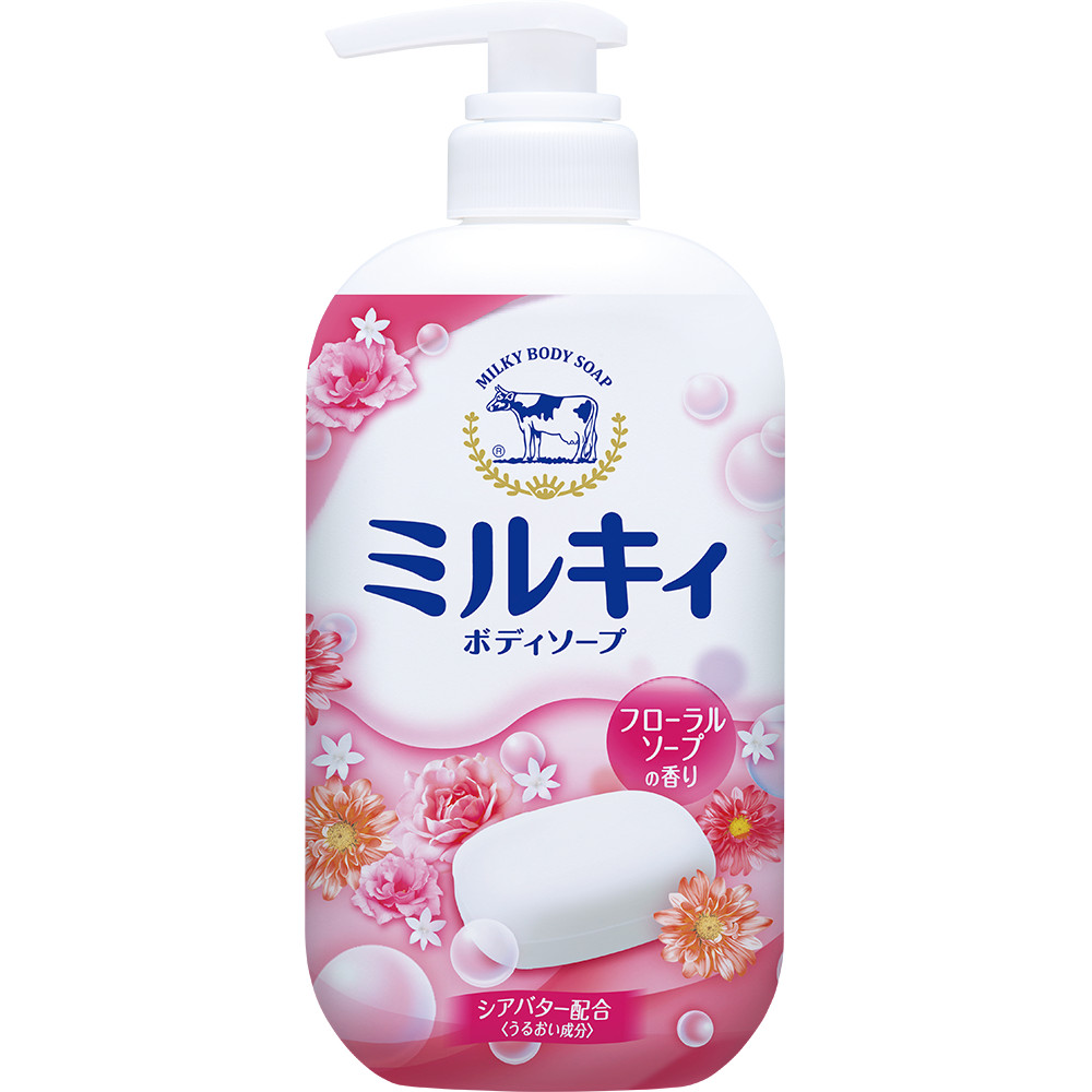 Sữa tắm hương hoa hồng  milk body soap cow 550ml -4901525006316