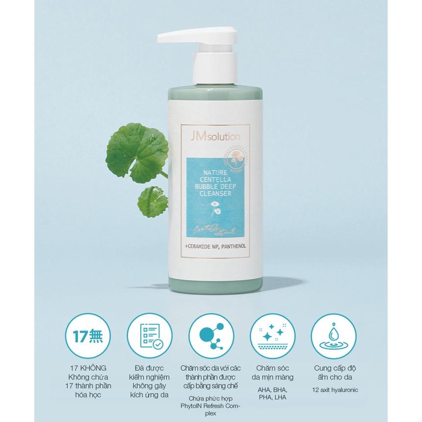 Tẩy Trang Dạng Bọt Cho Da Nhạy Cảm JMsolution Nature Centella Bubble Deep Cleanser 300ml