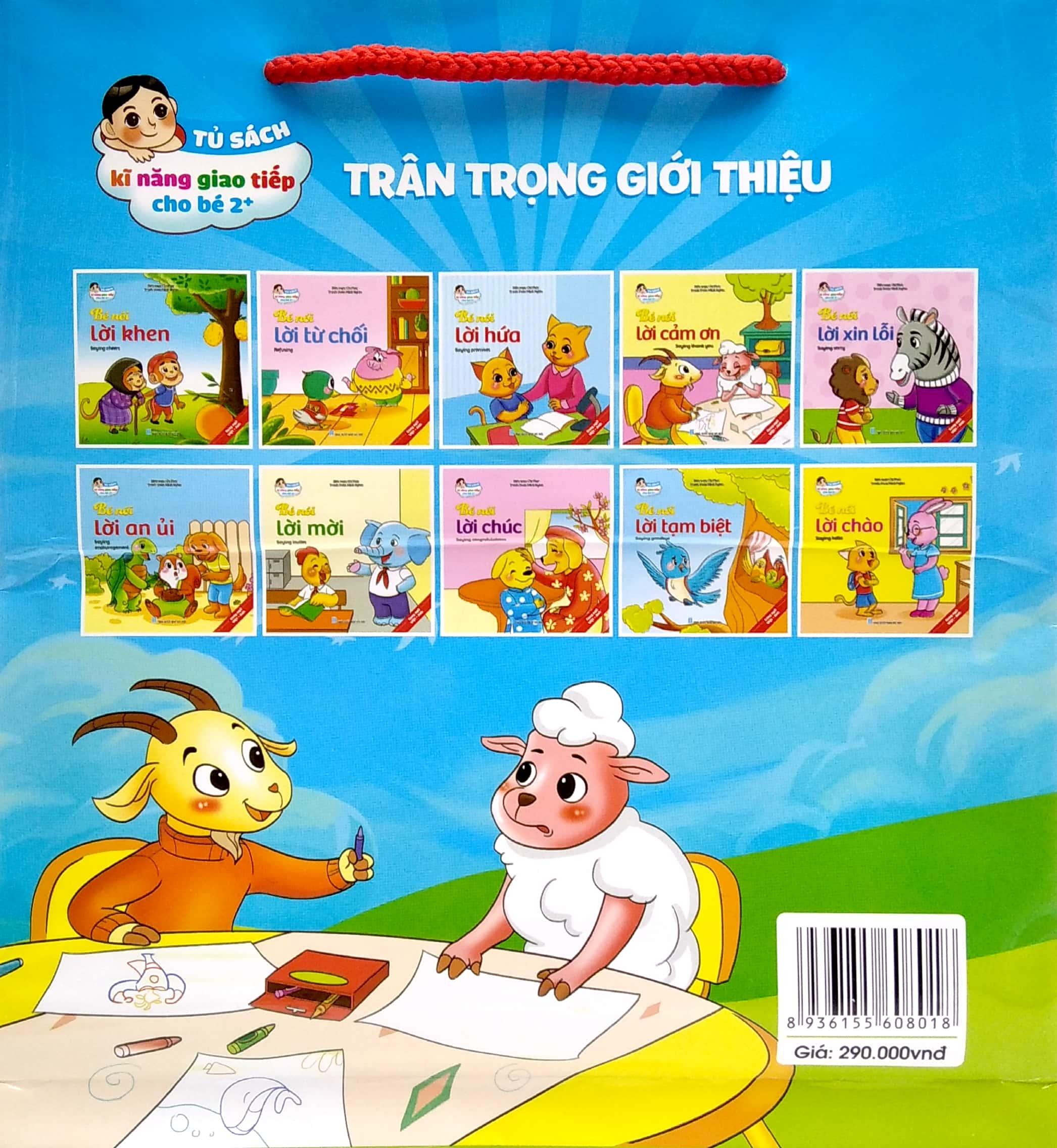 Bộ Túi Truyện Tranh Kỹ Năng Giao Tiếp Ứng Xử Cho Bé - Phiên Bản Song Ngữ Việt - Anh (Bộ 10 Cuốn)